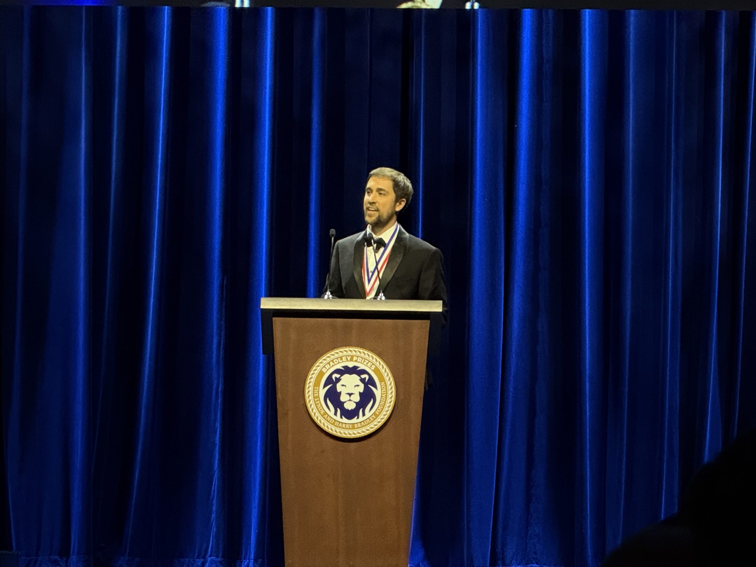 Christopher Rufo give acceptance speech at 2025 Bradley Foundation Prize (Photo Credit: Daily Caller News Foundation)