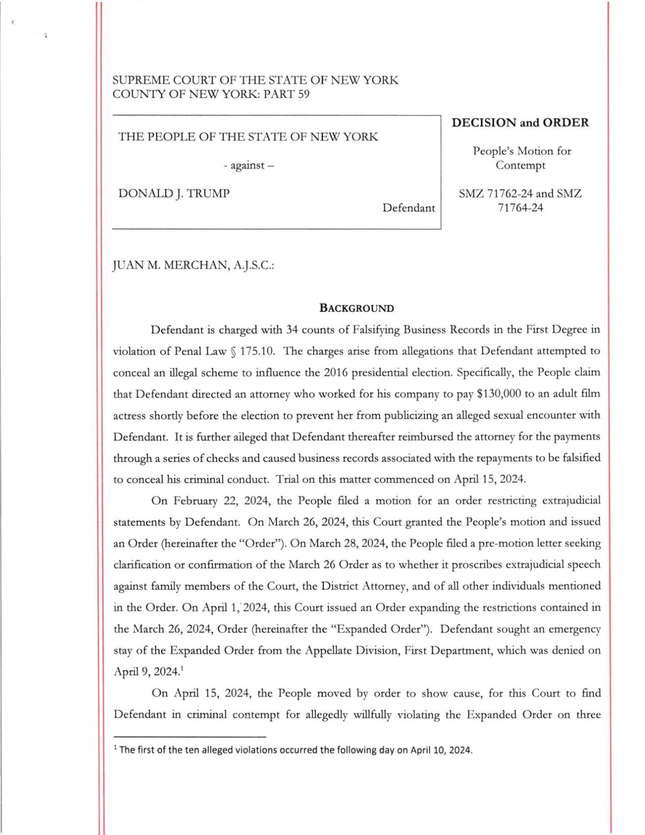 DECISION and ORDER 4-30-24